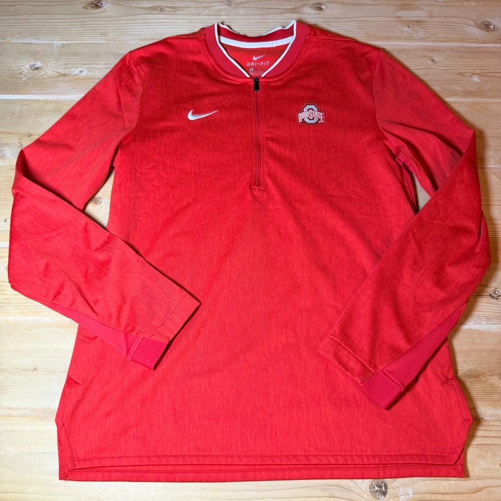Nike Ohio State Buckeyes Dri-FIT Quarter Zip Pullover Red Mens Medium 35900X-OS5